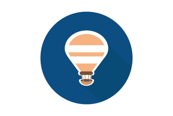 Explore the Sky with Flat Icon - Travelling Air Balloon