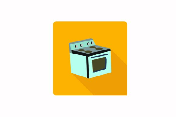 Flat Icon - Food Stove: A Versatile Design Element for Your Creative Projects