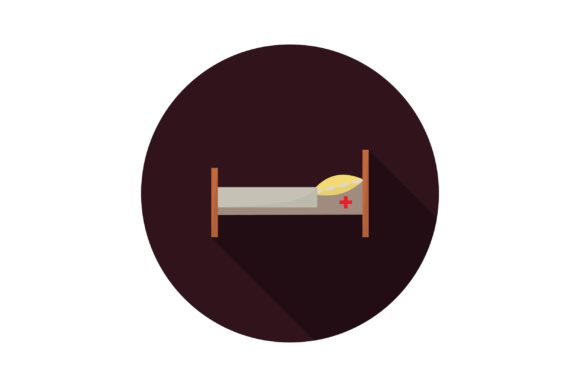 Flat Icon - Medical Patient in Bed: A Versatile Tool for Modern Design Needs