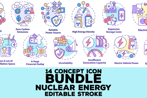 Nuclear Energy Concept Icons Bundle: A Comprehensive Visual Resource
