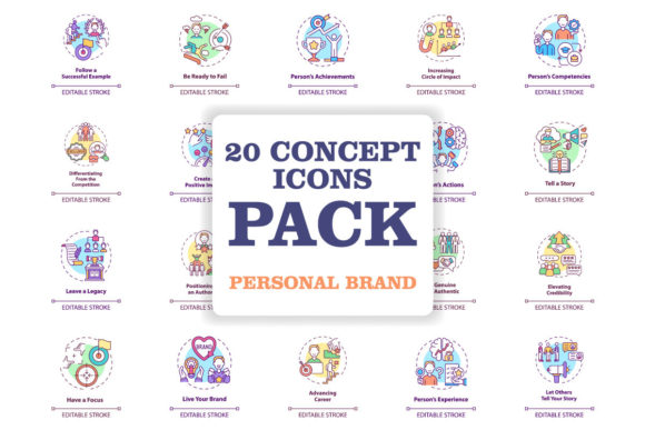 Unlock Your Potential with the Personal Brand Concept Icons Bundle